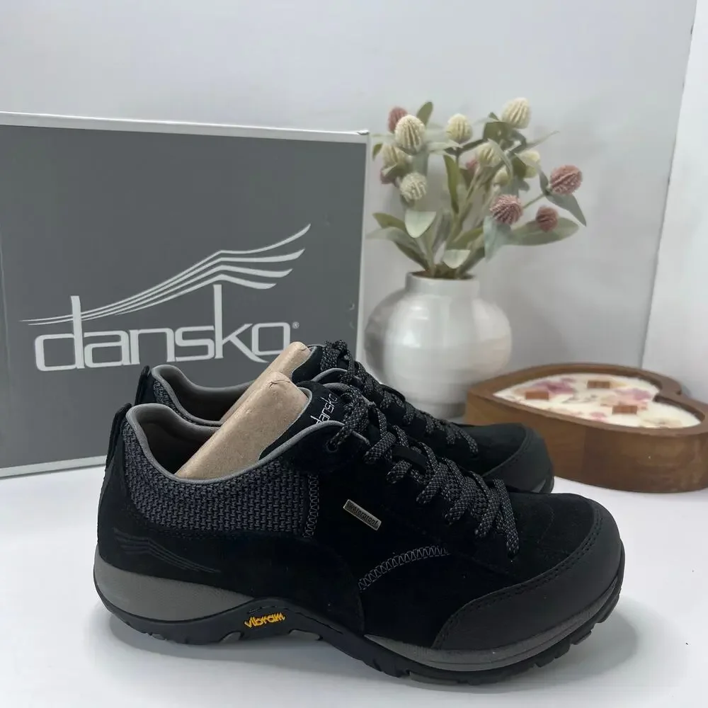 Dansko Paisley Suede Waterproof Sneaker Black 4359470294 Women 39/8.5 NWB